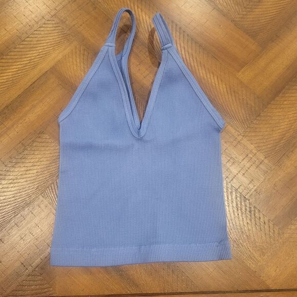 Free People Happiness Runs V-Neck Tank Blue XS/S - Picture 1 of 4